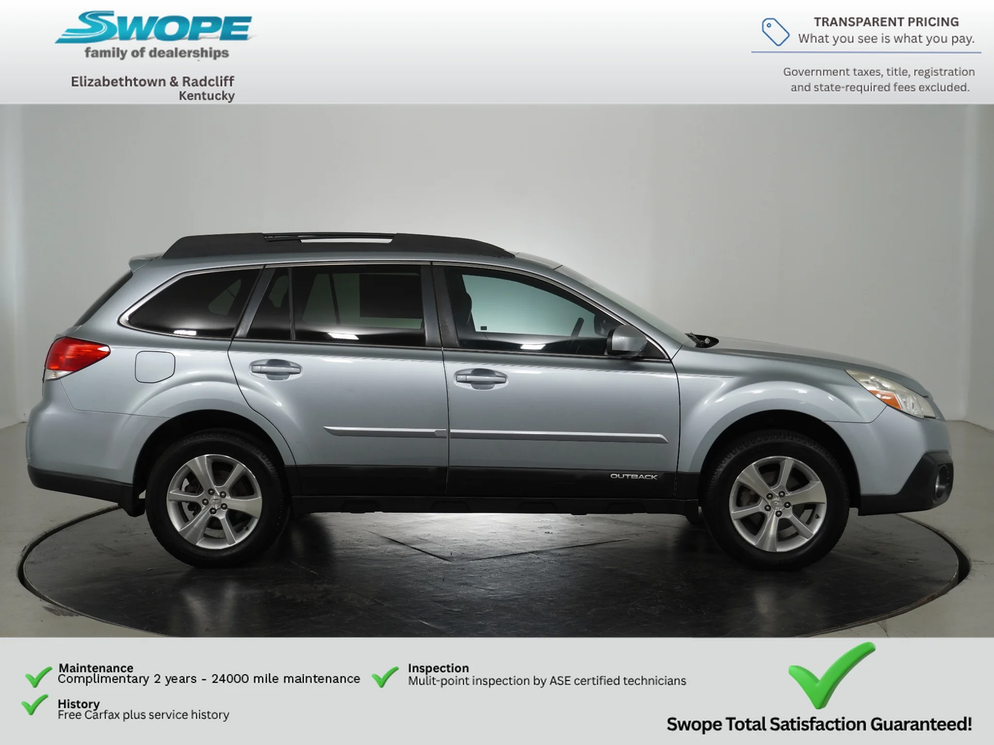 Used 2014 Subaru Outback 2.5i Limited with VIN 4S4BRCLC2E3288885 for sale in Elizabethtown, KY
