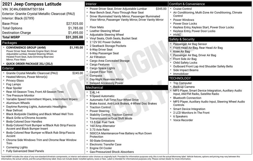 Used 2021 Gray Jeep Latitude image 2