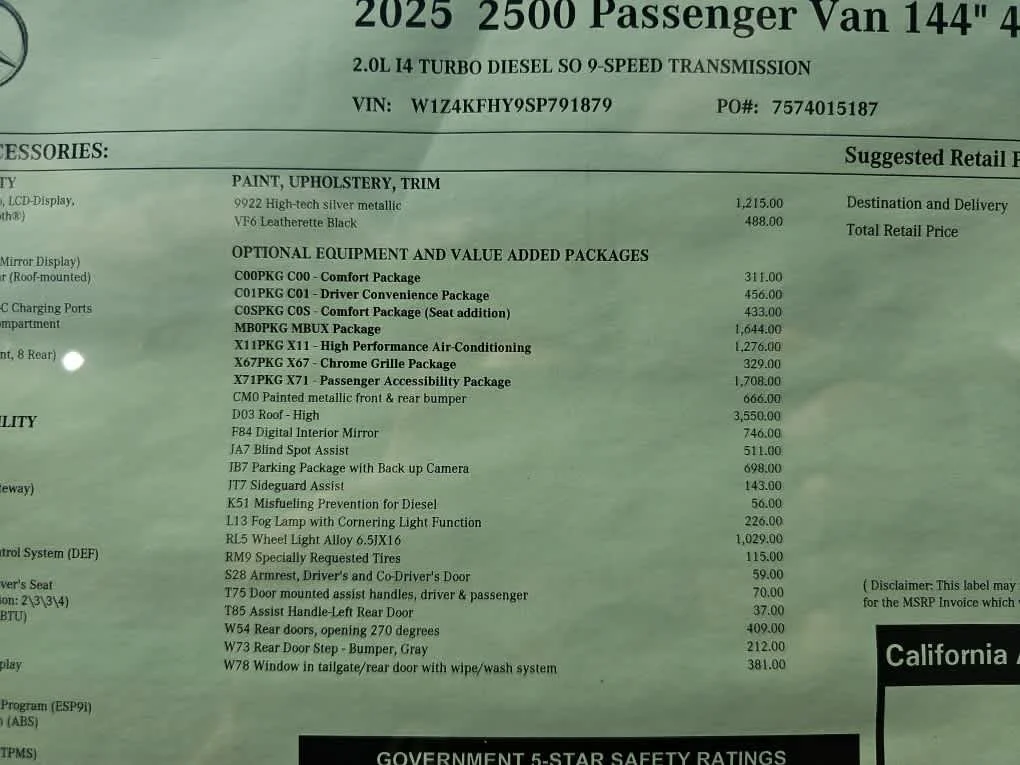 2025 Mercedes-Benz Sprinter Passenger Van Base - Photo 22