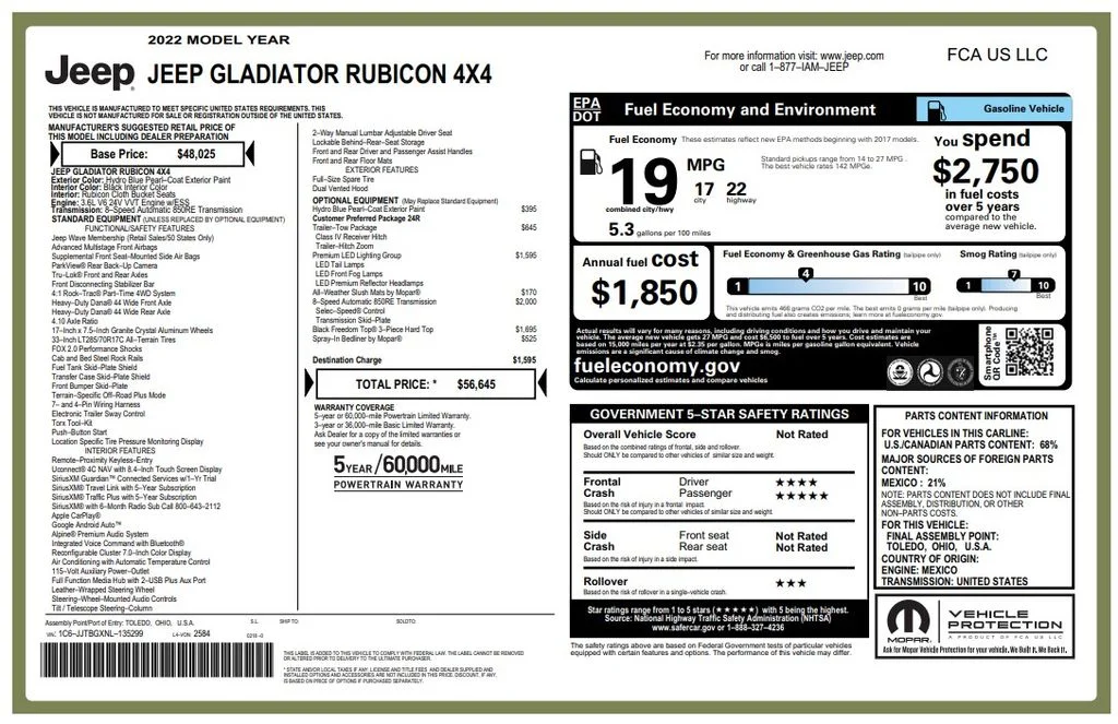 Certified Used 2022 Blue Jeep Rubicon image 4