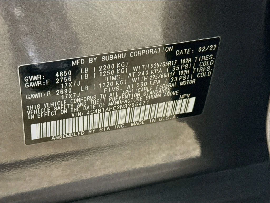 Used 2022 Magnetite Gray Metallic Subaru Premium image 30