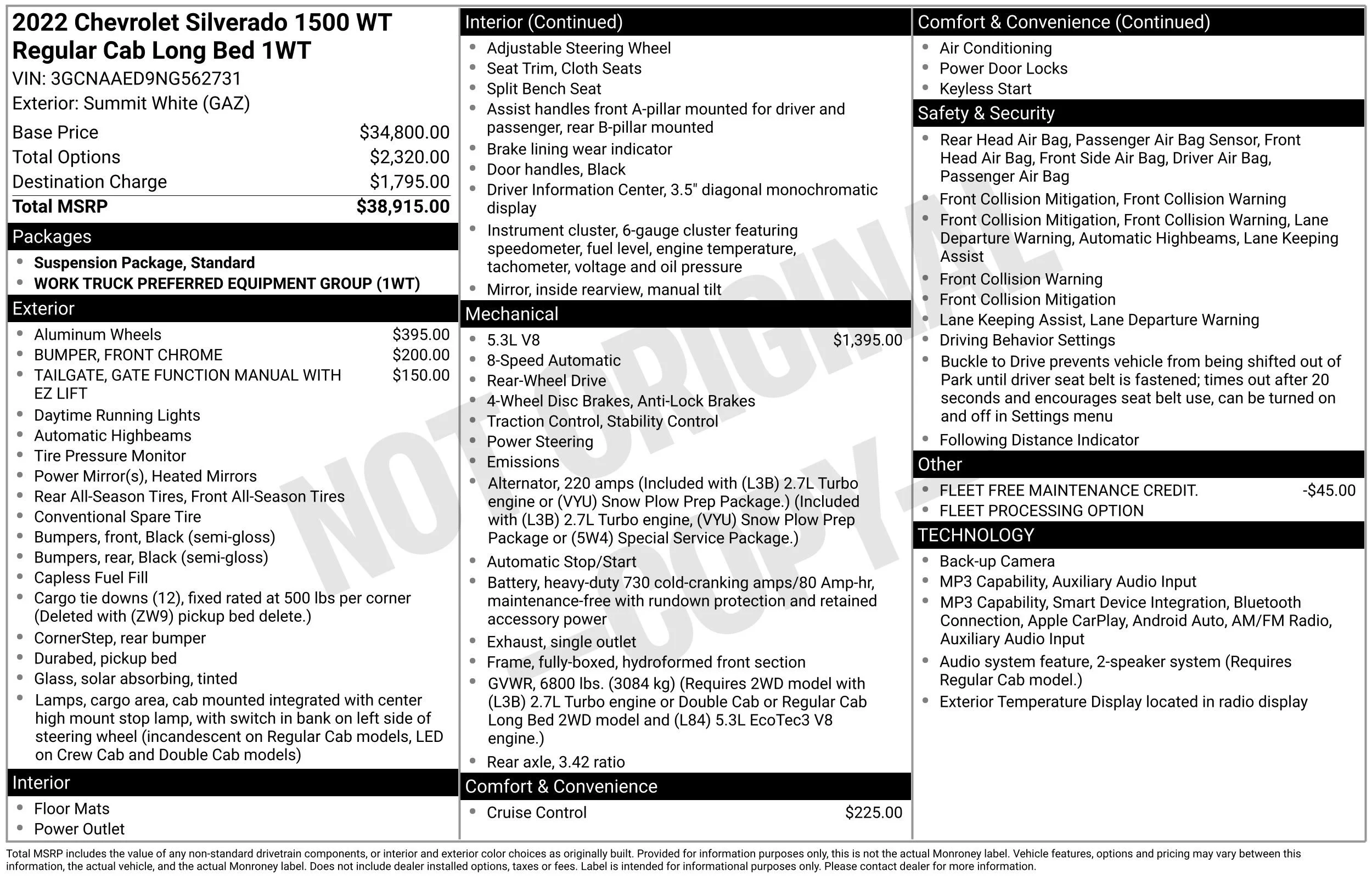 Used 2022 Summit White Chevrolet WT image 31