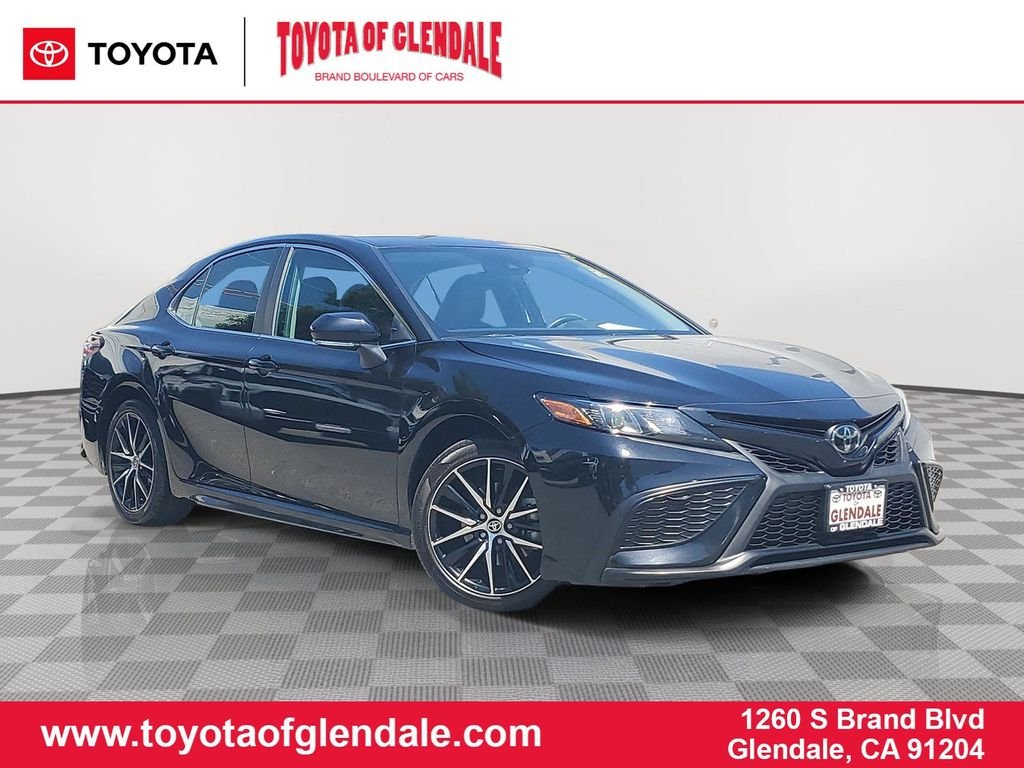 Certified Used 2023 Midnight Black Metallic Toyota SE image 1