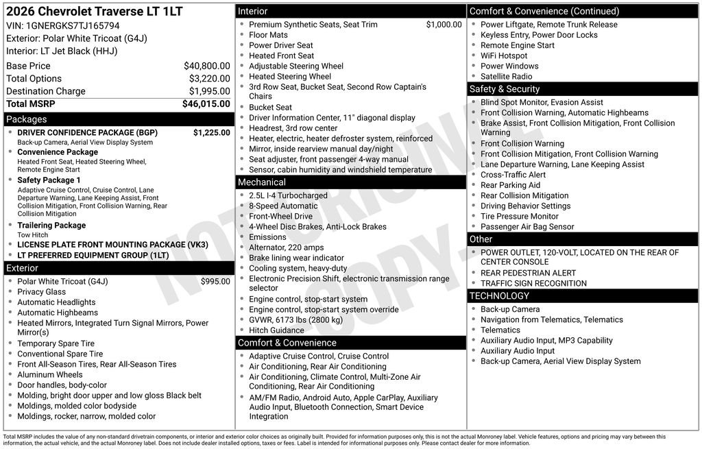 Used 2026 White Chevrolet LT image 6
