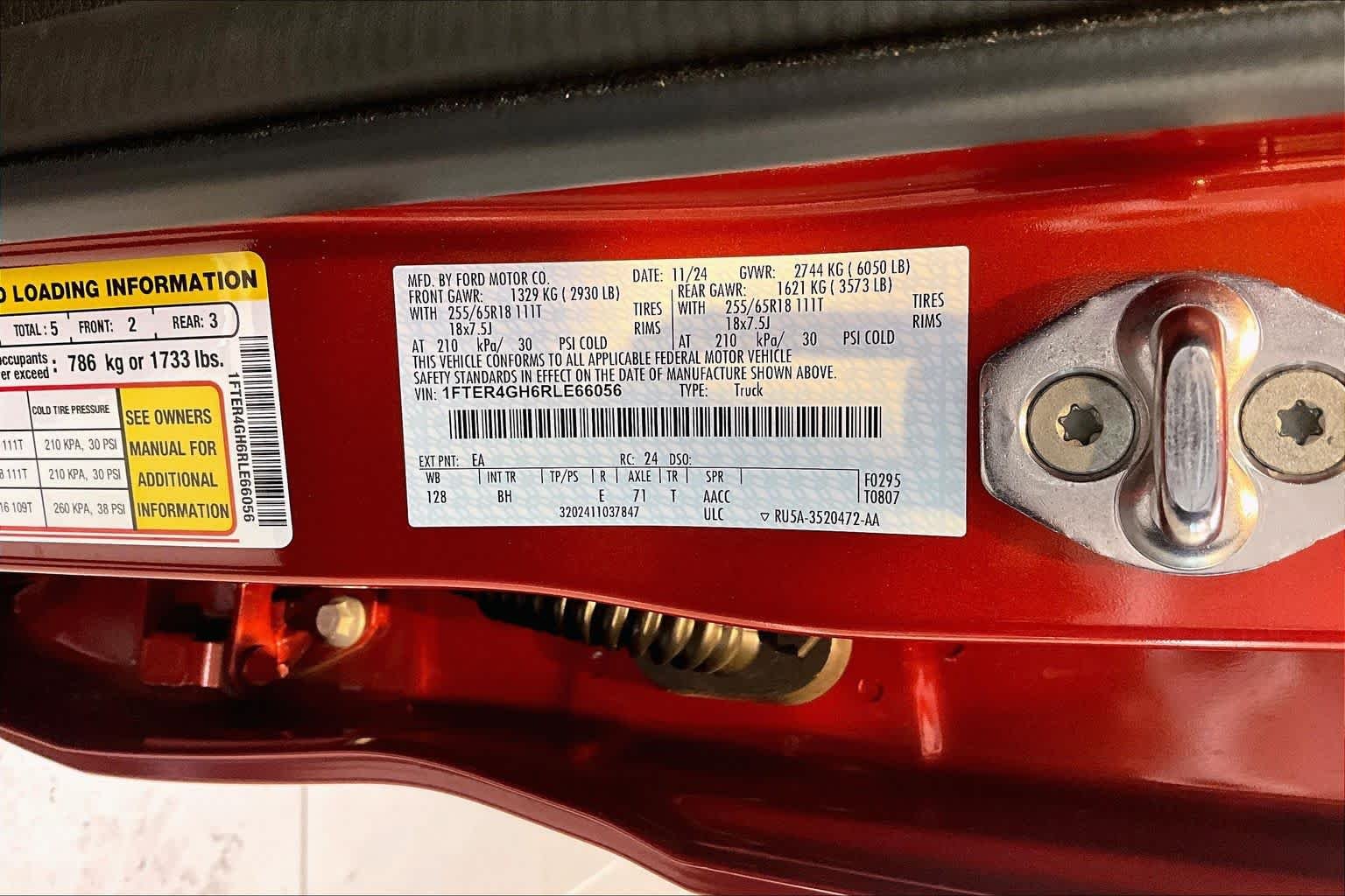 Used 2024 Hot Pepper Red Tinted Clearcoat Ford XLT image 34