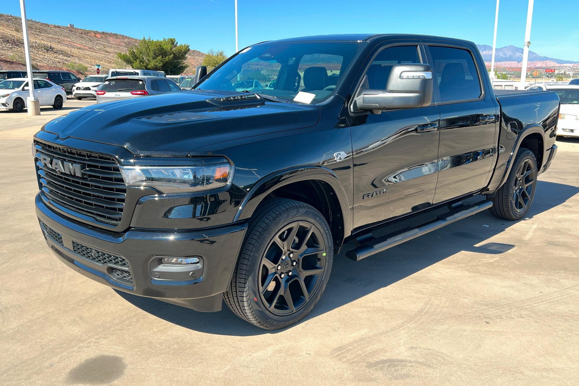 New 2026 Diamond Black Crystal Pearl-Coat Exterior Paint RAM Laramie image 1
