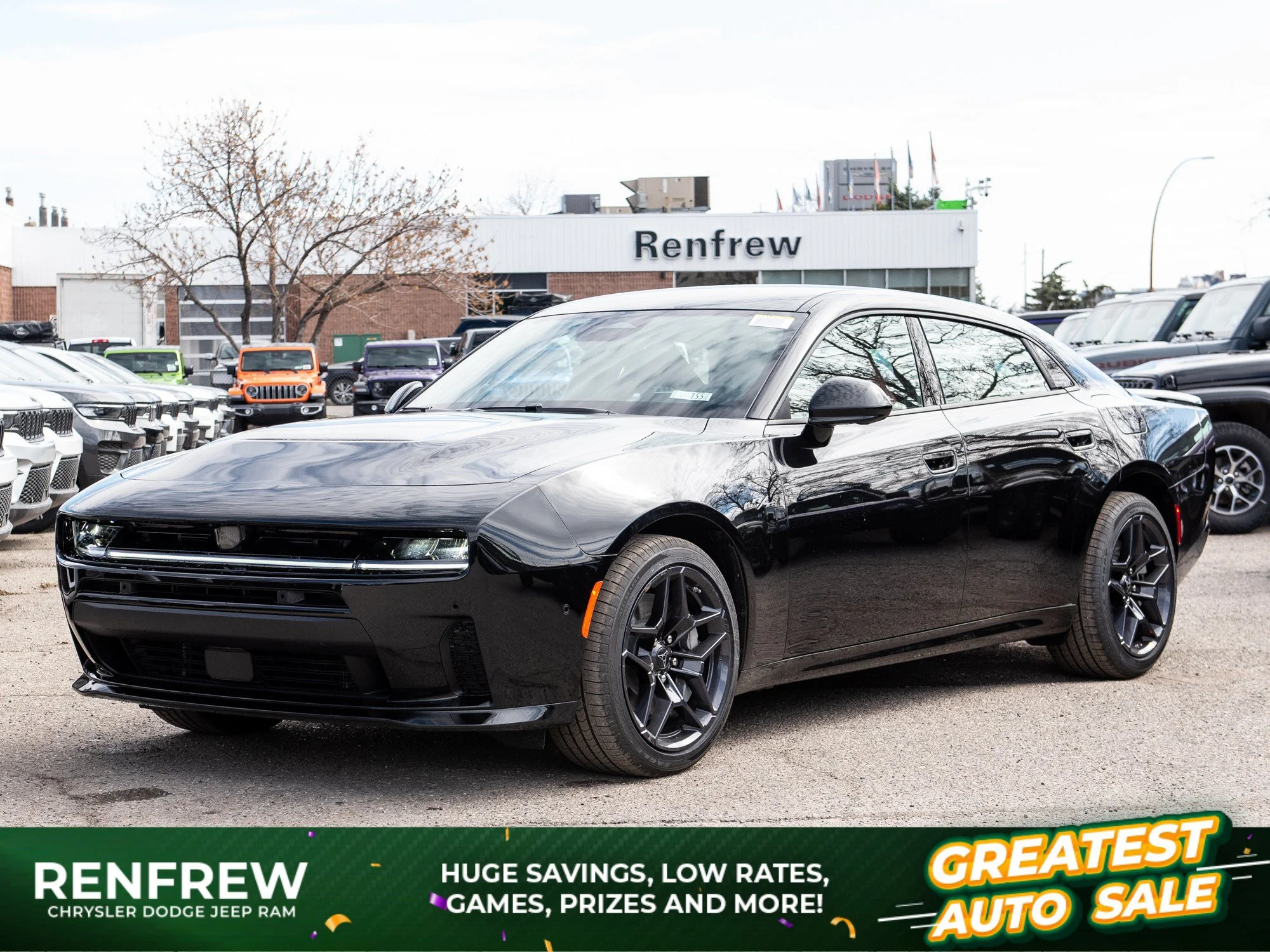 New 2026 Black Dodge R/T Plus* 4-Door AWD, 420HP, Launch Control, Full Glass Roof image 1