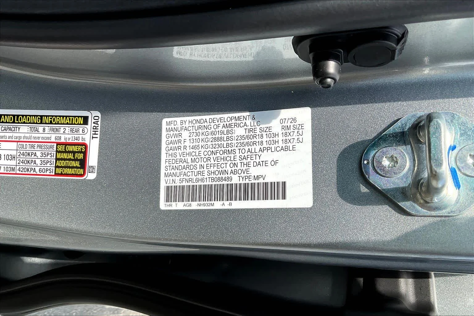 New 2026 Solar Silver Metallic Honda EX-L image 19
