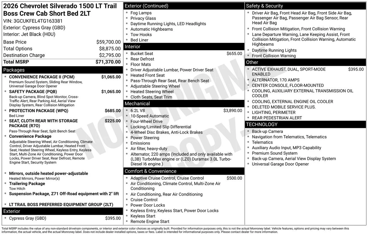 Used 2026 Gray Chevrolet LT Trail Boss image 43