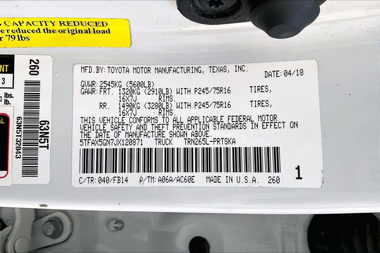 Used 2018 Super White Toyota SR image 33