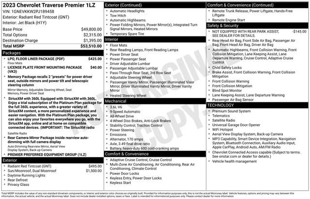 Used 2023 RADIANT RED TINTCOAT Chevrolet Premier image 5