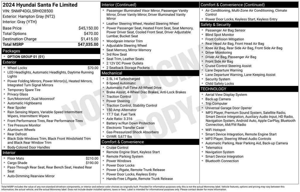 Used 2024 Gray Hyundai Limited image 16