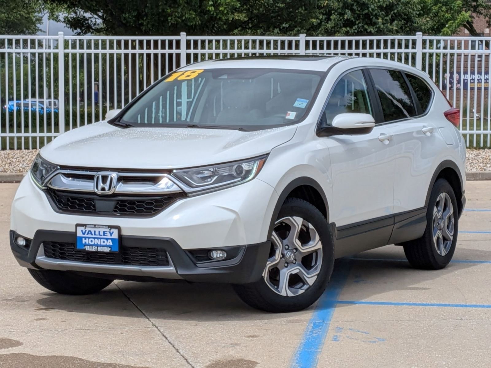 Certified Used 2018 White Diamond Pearl Honda EX AWD image 2