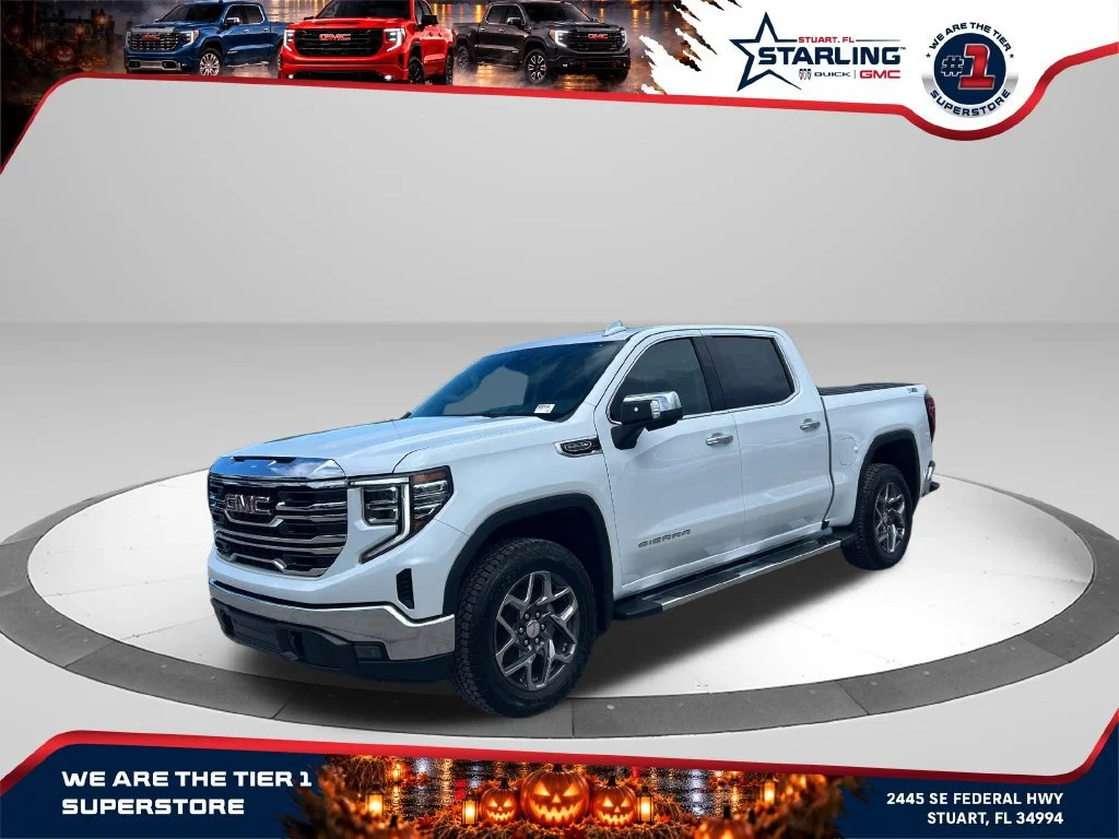 New 2026 Glacier White Tricoat GMC SLT image 1