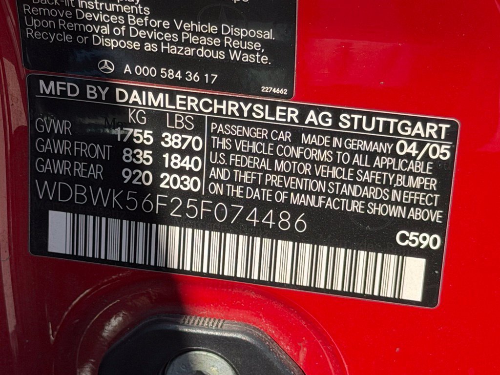 Used 2005 Red Mercedes-Benz SLK 350 image 28