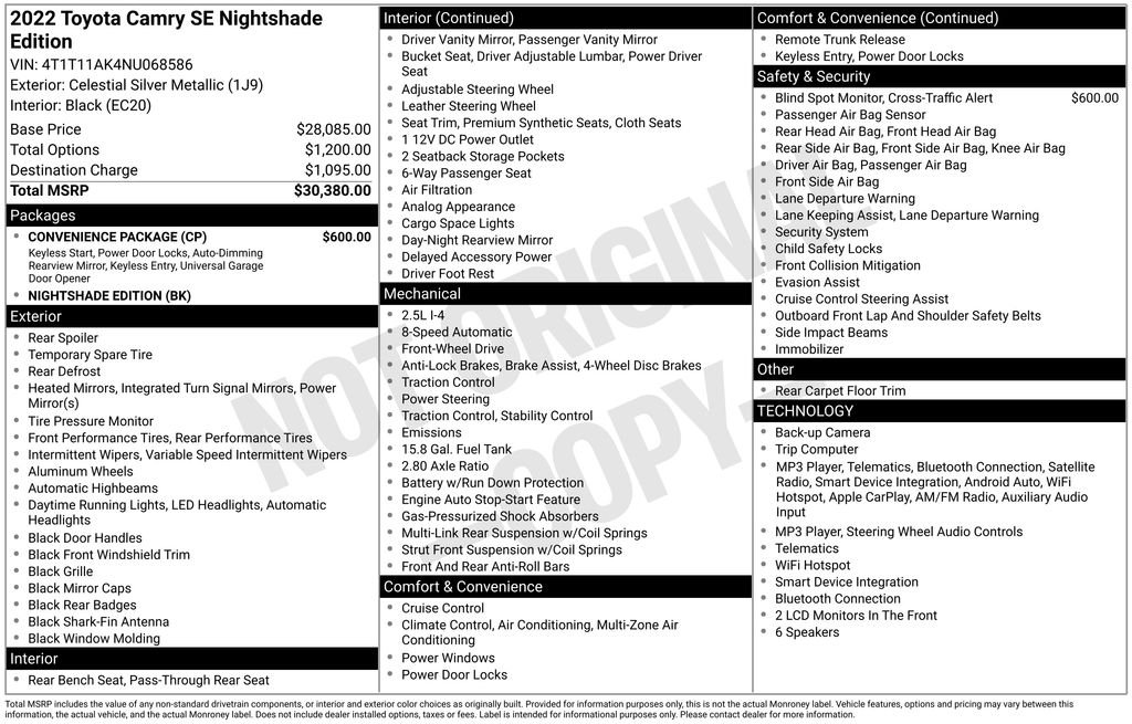 Used 2022 Silver Toyota SE Nightshade image 13