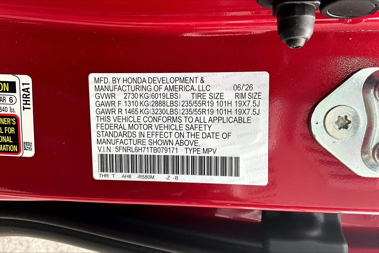 New 2026 Radiant Red Metallic II Honda Sport-L image 14