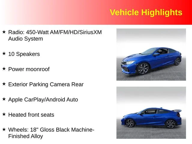 Used 2017 Blue Honda Si image 3