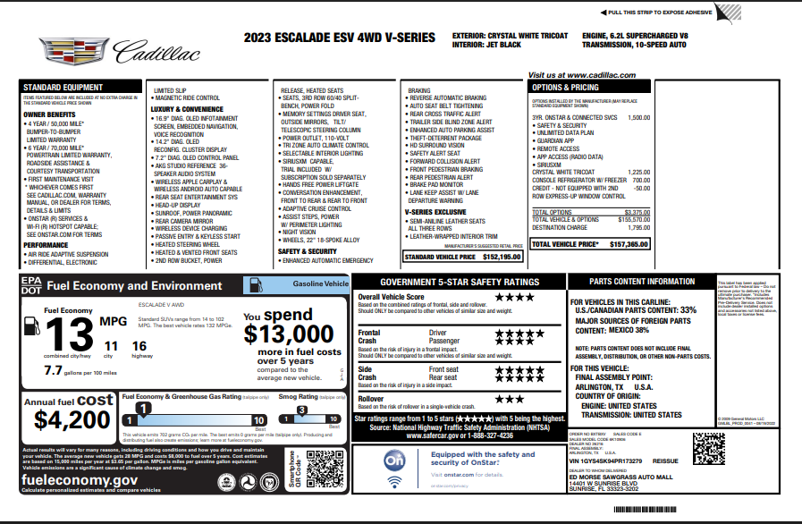 Used 2023 White Cadillac V-Series image 3