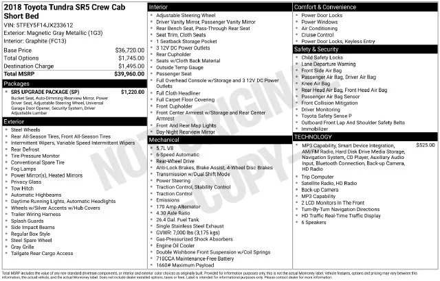 Used 2018 Gray Toyota SR5 image 13