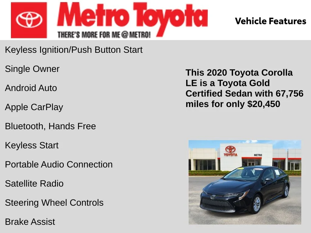 Certified Used 2020 Black Toyota LE image 11