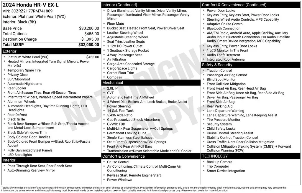 Used 2024 White Honda EX-L image 31