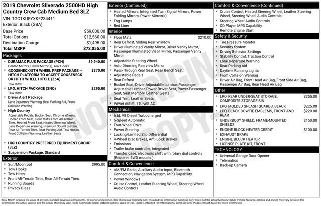 Used 2019 BLACK Chevrolet High Country image 41