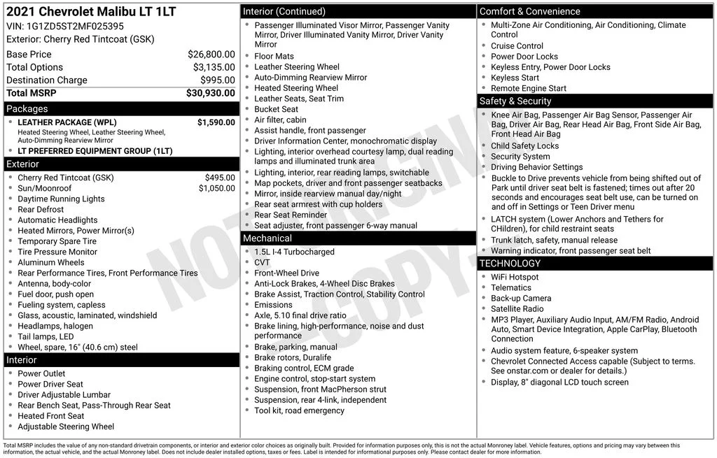 Certified Used 2021 Cherry Red Tintcoat Chevrolet LT image 5