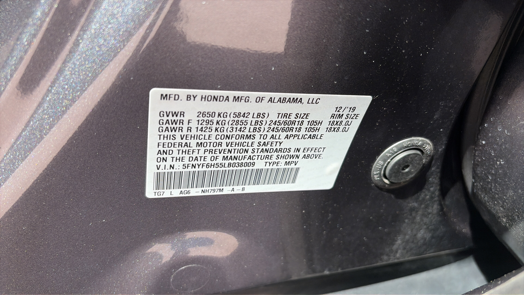 Used 2020 Modern Steel Metallic Honda EX-L image 28
