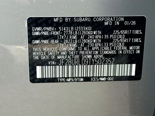 New 2026 RIVER ROCK PEARL Subaru Wilderness image 43