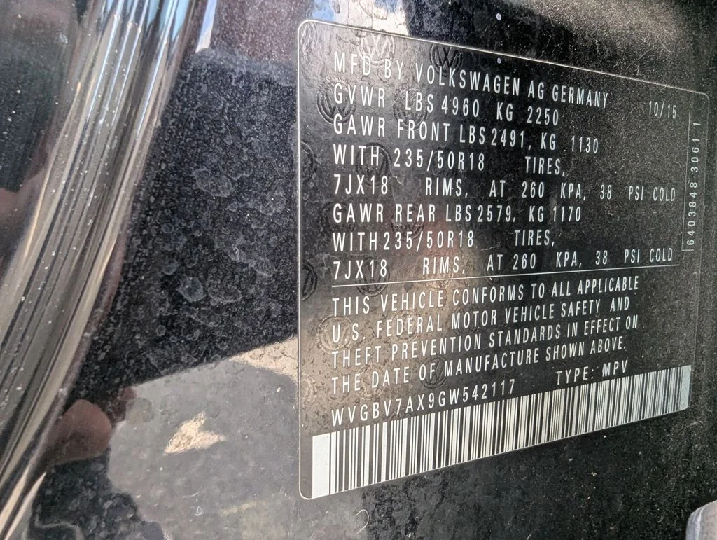 Used 2016 Volkswagen Tiguan SE with VIN WVGBV7AX9GW542117 for sale in Huntersville, NC