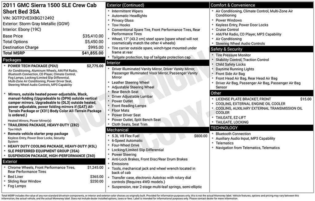 Used 2011 STORM GRAY METALLIC GMC SLE image 3