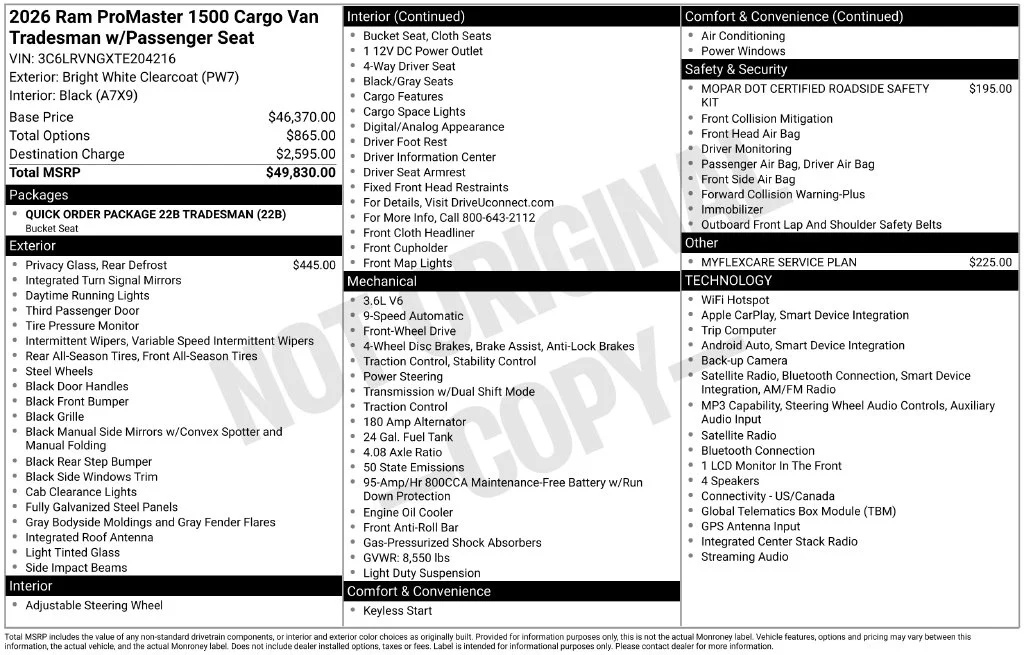 New 2026 Bright White Clear-Coat Exterior Paint RAM Low Roof image 37