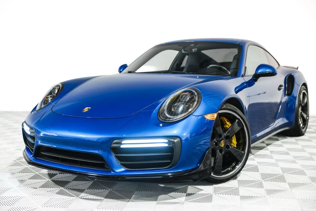 Used 2018 Blue Porsche Turbo S image 1