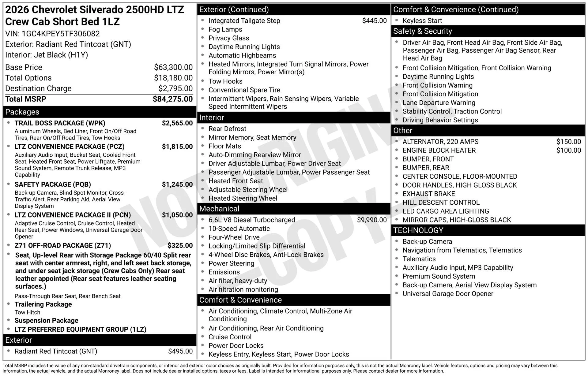 New 2026 Radiant Red Tintcoat Chevrolet LTZ image 3