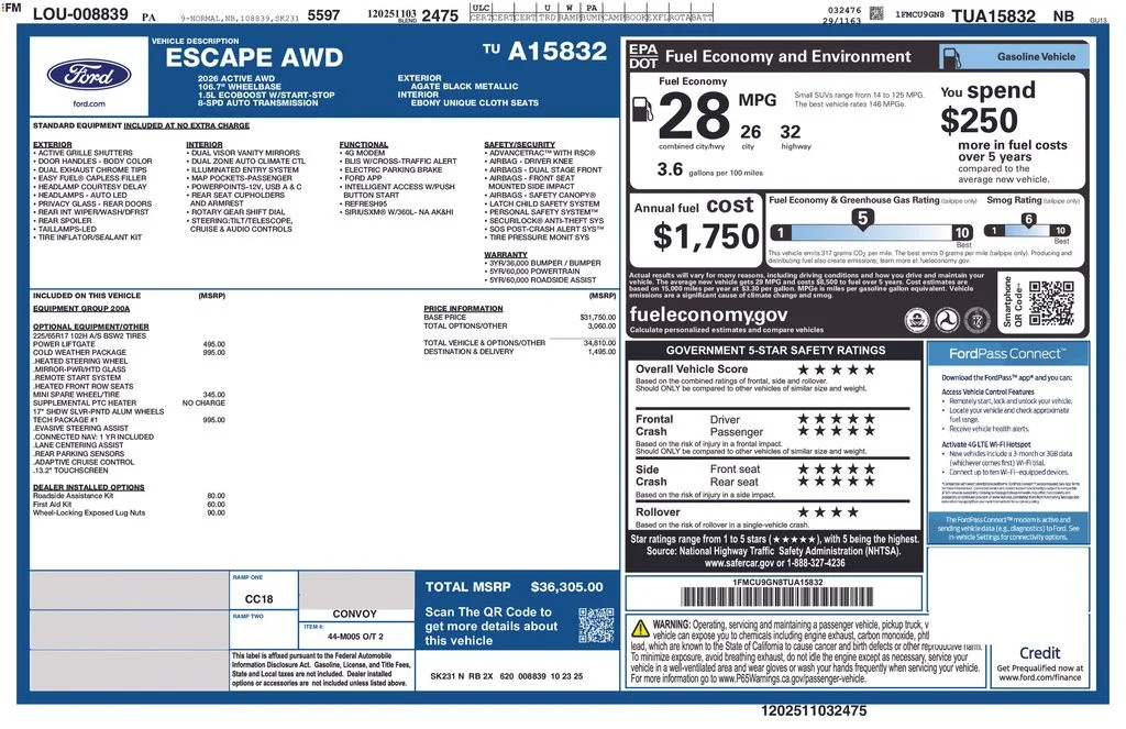New 2026 Agate Black Metallic Ford Active® image 24