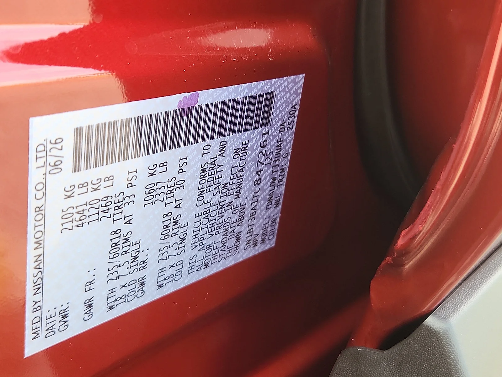 New 2026 Scarlet Ember Tintcoat Nissan SV image 21