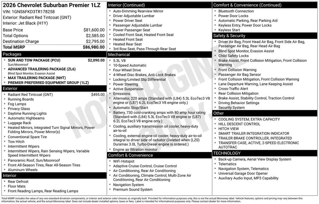 New 2026 Radiant Red Tintcoat Chevrolet Premier image 31