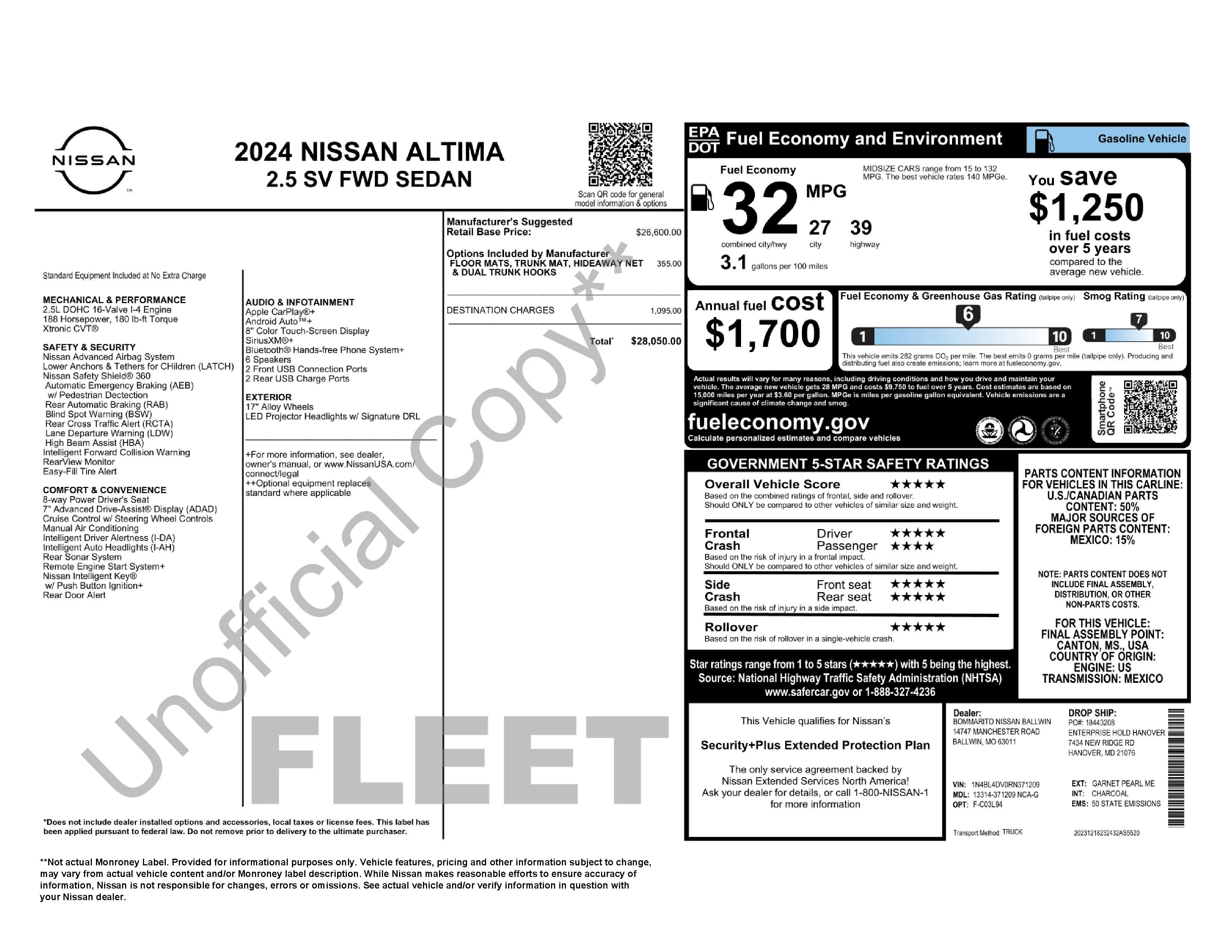 Used 2024 Red Nissan 2.5 SV image 38