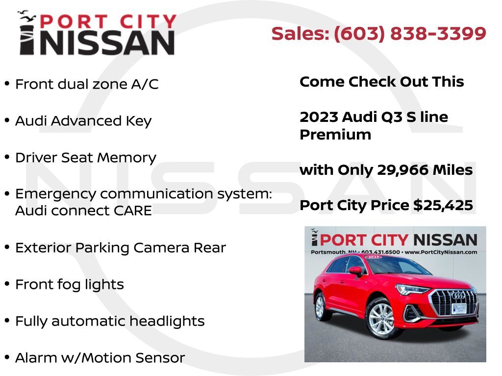 Used 2023 Tango Red Metallic Audi Premium S-LINE W/HEATED SEATS & PANORAMIC ROOF image 20