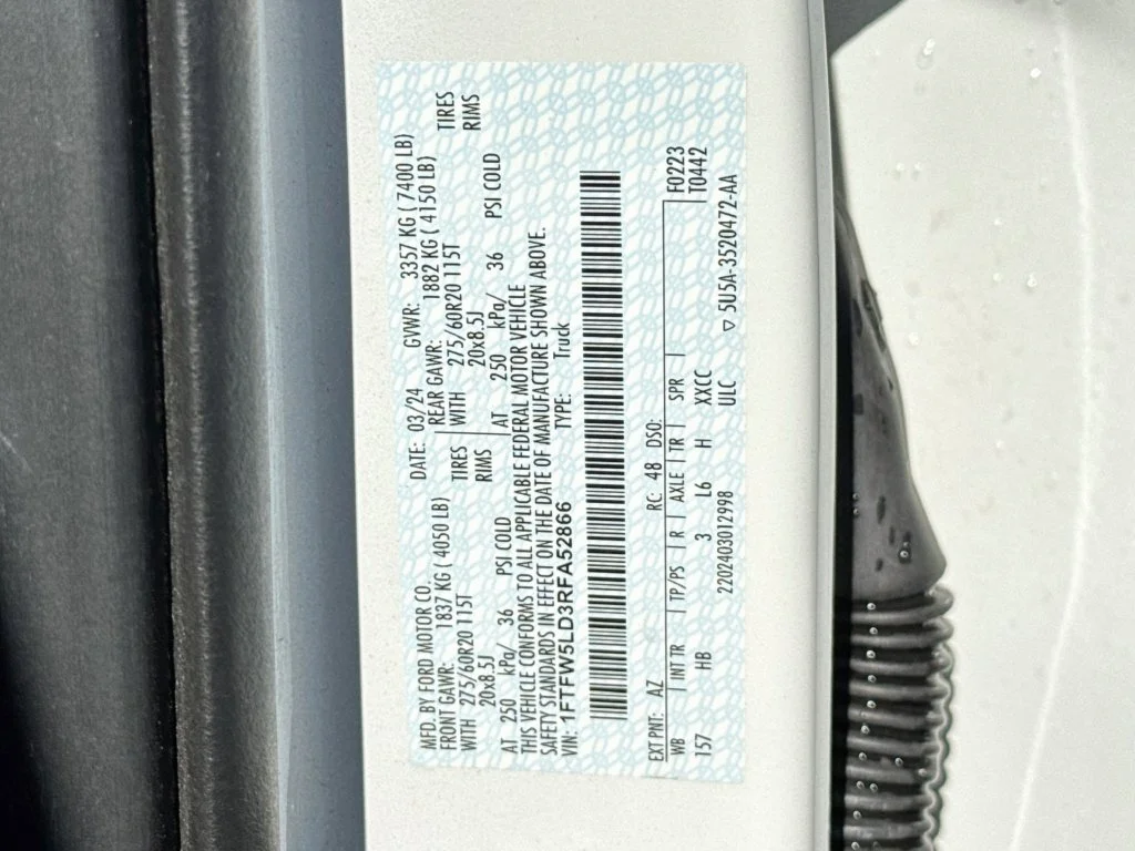 Certified Used 2024 White Metallic Ford Lariat image 25