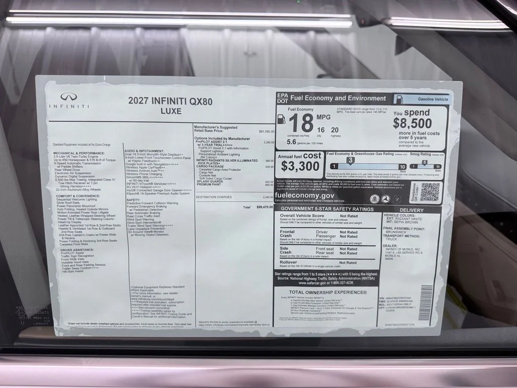 New 2027 RADIANT WHITE INFINITI Luxe 2WD image 50