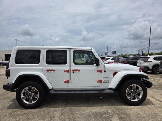 Used 2021 Bright White Clearcoat Jeep Unlimited Sahara image 6