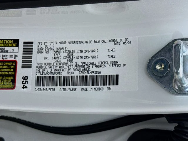 New 2026 White Toyota SR5 image 29
