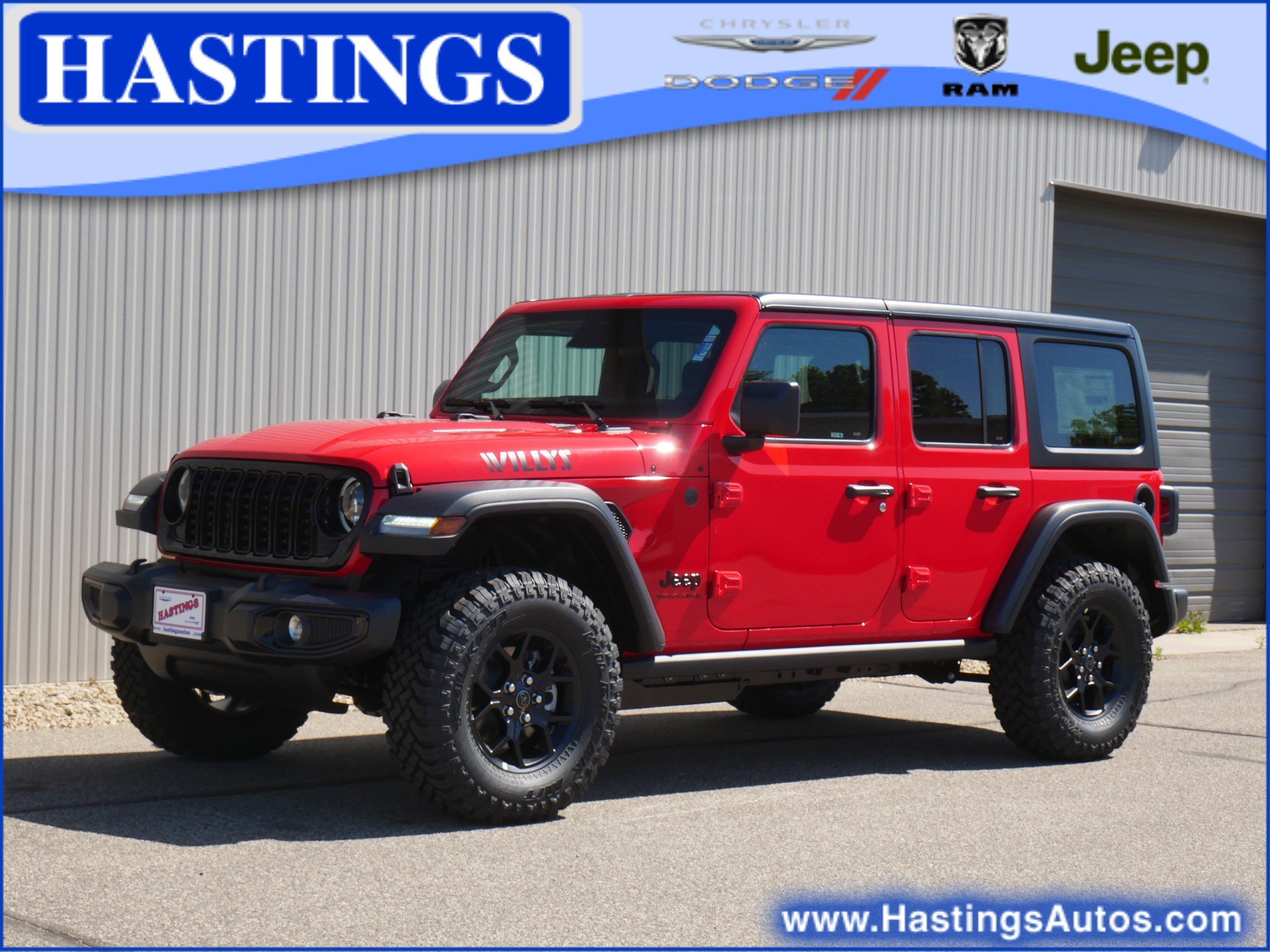 New 2026 Firecracker Red Clear-Coat Exterior Paint Jeep Willys image 1