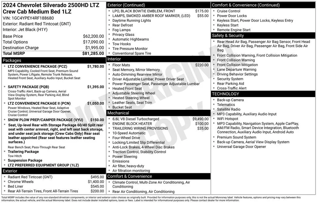 Used 2024 Red Chevrolet LTZ image 12