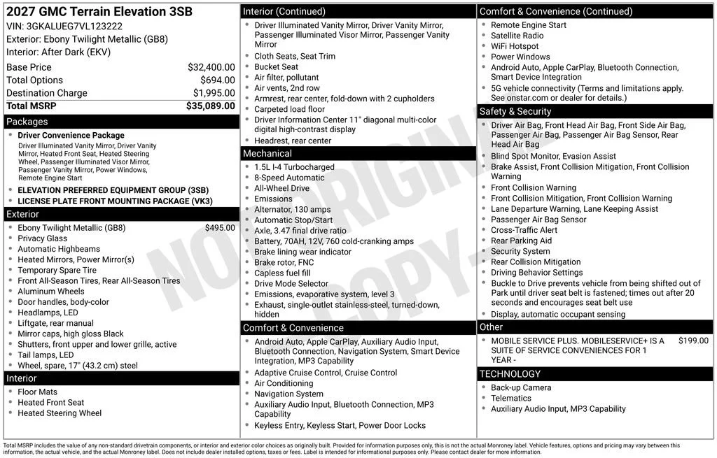 2027 GMC Terrain Elevation - Photo 26