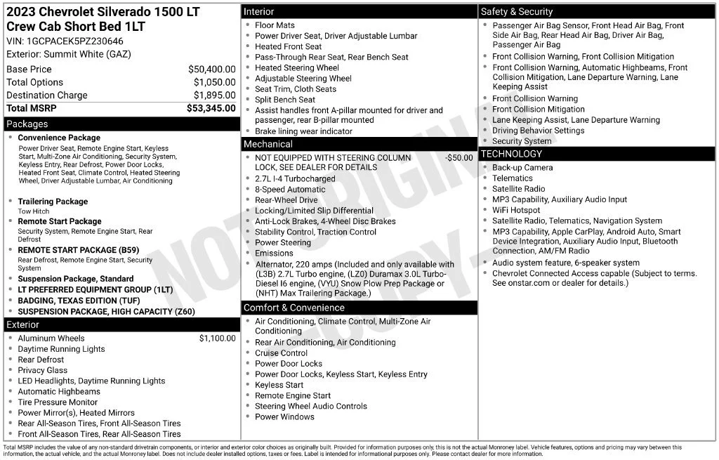 Used 2023 SUMMIT WHITE Chevrolet LT image 7