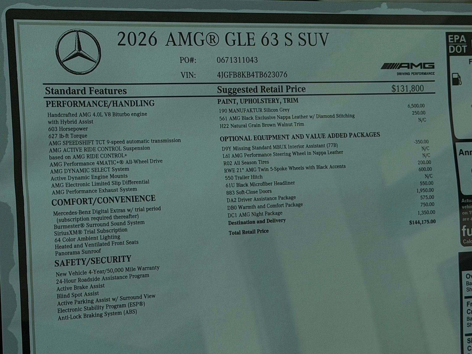 New 2026 MANUFAKTUR Silicon Grey Mercedes-Benz AMG® GLE 63 S 4MATIC+ SUV image 48
