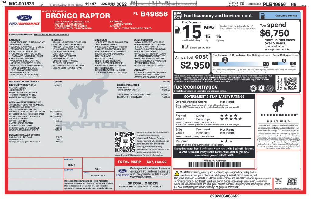 Used 2023 White Ford Raptor image 23